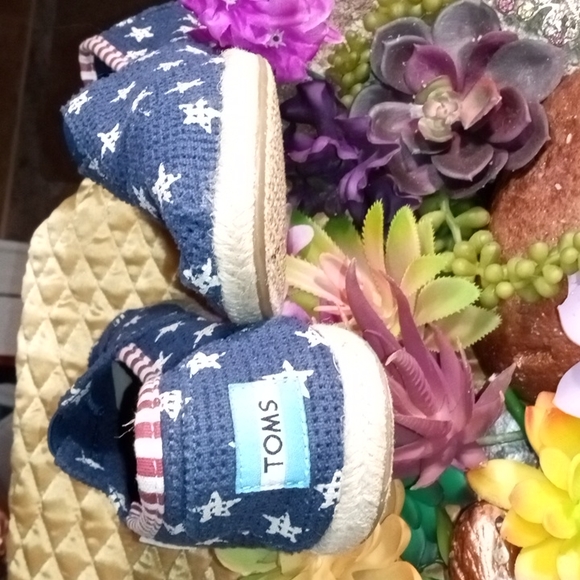 🧨 Toms Classic Slip On Flats Mesh American Flag Red/White/Blue Womens Size 6 - Picture 6 of 10